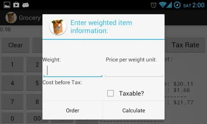 Grocery Store Calculator android App screenshot 1