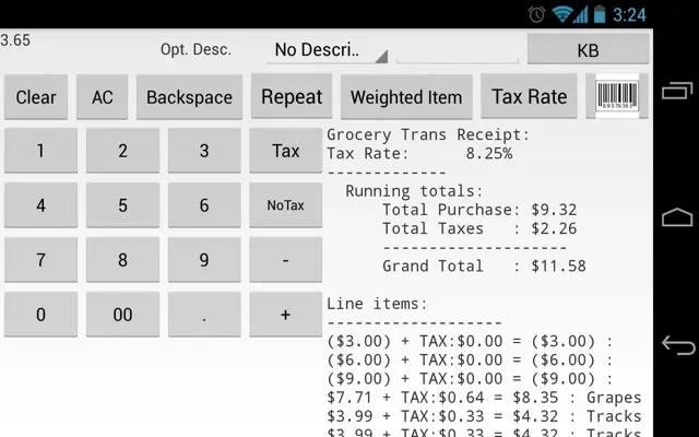 Grocery Store Calculator android App screenshot 4